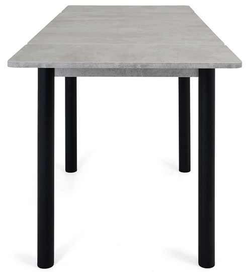 Обеденный раздвижной стол Милан-2 EVO, ноги черные, светлый цемент в Элисте - изображение 1