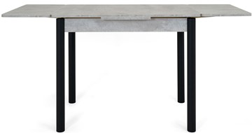 Обеденный раздвижной стол Милан-2 EVO, ноги черные, светлый цемент в Элисте - предосмотр 4