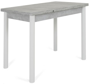 Кухонный стол раскладной Милан-2 EVO, ноги белые, светлый цемент в Элисте - предосмотр