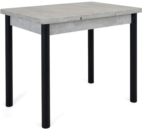 Обеденный раздвижной стол Милан-2 EVO, ноги черные, светлый цемент в Элисте - изображение