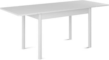 Кухонный стол раскладной Милан-мини EVO (ноги металлические белые, белый цемент) в Элисте - предосмотр 1