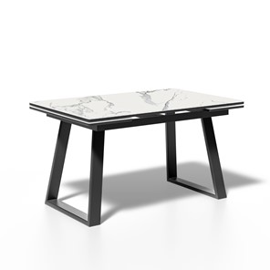 Кухонный раскладной стол ML1400 (черный/керамика мрамор белый) в Элисте