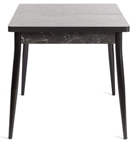 Кухонный раскладной стол MOLLY (mod. 1171) ЛДСП+меламин/металл, 120+38х80х78, чёрный мрамор/чёрный в Элисте - изображение 3