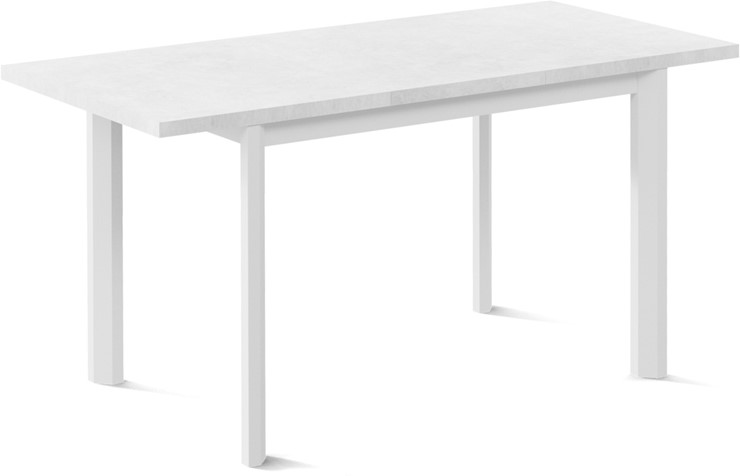 Стол раздвижной Нагано-1L (ноги металлические белые, белый цемент) в Элисте - изображение 1