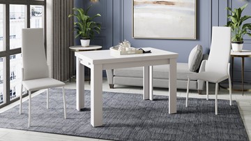 Кухонный стол раскладной Норман тип 1, цвет Белый/Стекло белый глянец в Элисте - предосмотр 3