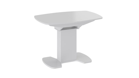 Обеденный раздвижной стол Портофино (СМ(ТД)-105.01.11(1)), цвет  Белый глянец/Стекло белое в Элисте - изображение