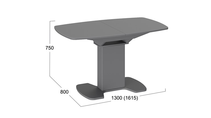 Стол раздвижной Портофино (СМ(ТД)-105.02.11(1)), цвет Серое/Стекло серое матовое LUX в Элисте - изображение 1