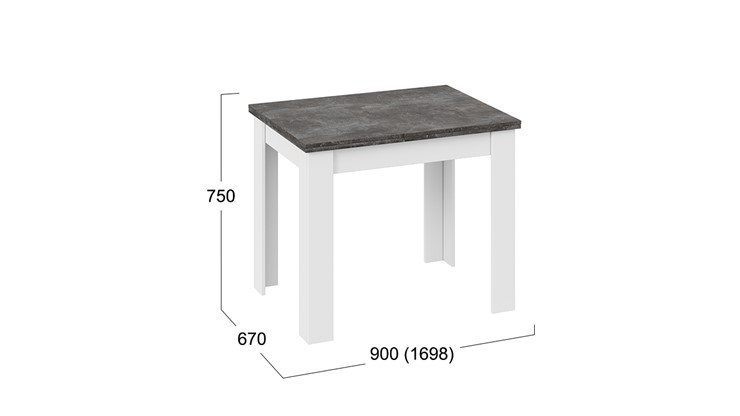 Обеденный раздвижной стол Промо тип 3 (Белый/Ателье темный) в Элисте - изображение 4