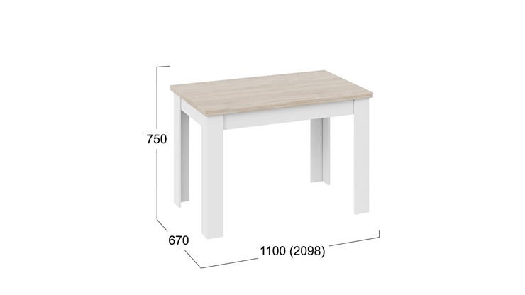 Кухонный стол раскладной Промо тип 4 (Белый/Дуб сонома светлый) в Элисте - изображение 4