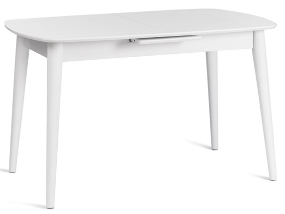 Кухонный раскладной стол RAMBO (mod. 1193) МДФ/пластик, 130+30х80х75, white (белый) арт.19489 в Элисте - изображение