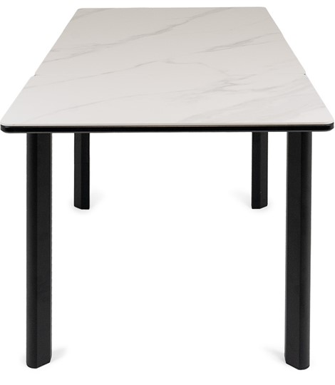 Кухонный стол раскладной Римини-мини С, 90х65 (+40) керамика White Marble (белый) в Элисте - изображение 10