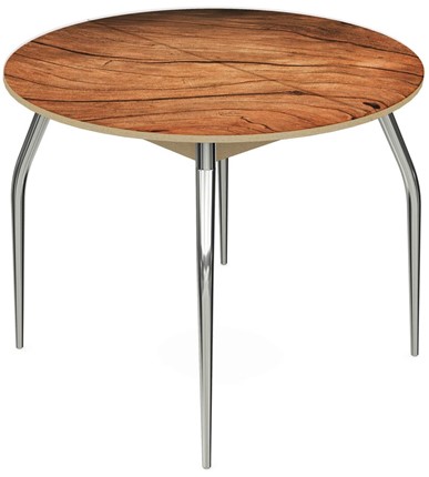 Обеденный раздвижной стол Ривьера - Круг, ноги хром №5, ФП (Дерево №16) в Элисте - изображение
