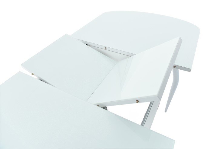 Стол раздвижной Ривьера исп.1 хром №5 (стекло белое/черный) в Элисте - изображение 3