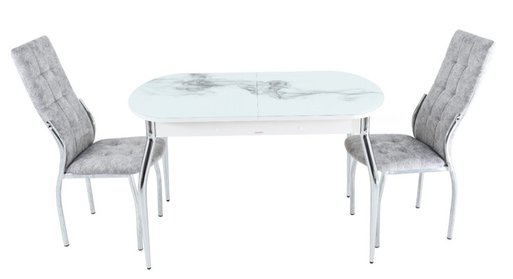 Кухонный стол раскладной Ривьера исп.1 ноги метал. крашеные №24 Фотопечать (Цветы №33) в Элисте - изображение 12