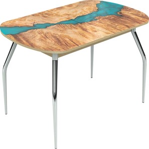 Кухонный раскладной стол Ривьера исп.1 ноги метал. крашеные №24 Фотопечать (Дерево №30) в Элисте