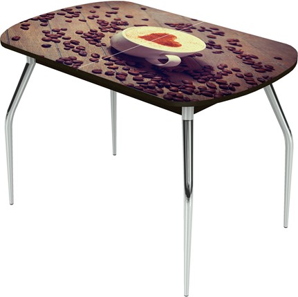 Стол раздвижной Ривьера исп.1 ноги метал. крашеные №24 Фотопечать (Кофе №20) в Элисте - изображение