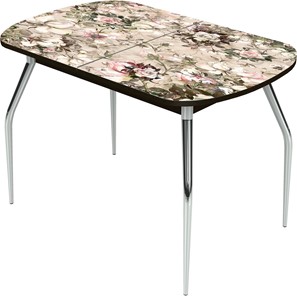 Кухонный стол раскладной Ривьера исп.1 ноги метал. крашеные №24 Фотопечать (Текстура №30) в Элисте