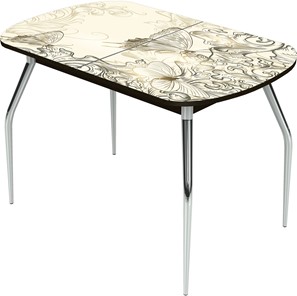Обеденный раздвижной стол Ривьера исп.1 ноги метал. крашеные №24 Фотопечать (Текстура №33) в Элисте