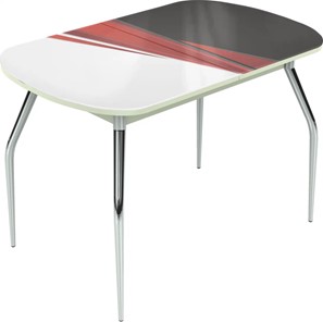 Кухонный раздвижной стол Ривьера исп.1 ноги метал. крашеные №24 Фотопечать (Текстура №46) в Элисте