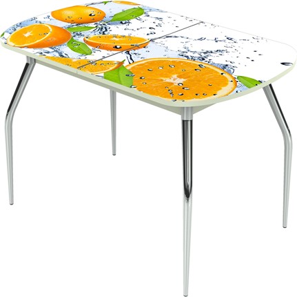 Кухонный стол раскладной Ривьера исп.2 ноги метал. крашеные №24 Фотопечать (Фрукты №16) в Элисте - изображение