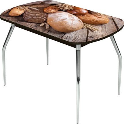 Обеденный раздвижной стол Ривьера исп.2 ноги метал. крашеные №24 Фотопечать (Хлеб №1) в Элисте - изображение