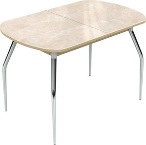 Кухонный стол раскладной Ривьера исп.2 ноги метал. крашеные №24 Фотопечать (Мрамор №6) в Элисте