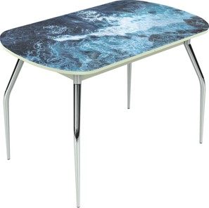Кухонный стол раскладной Ривьера исп.2 ноги метал. крашеные №24 Фотопечать (Вода №15) в Элисте