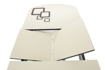 Раздвижной стол Ривьера мини дерево №1, Рисунок квадро (стекло белое/черный/белый) в Элисте - предосмотр 4