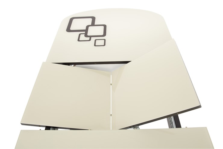 Раздвижной стол Ривьера мини дерево №1, Рисунок квадро (стекло белое/черный/белый) в Элисте - изображение 4