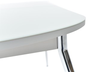 Кухонный раздвижной стол Ривьера мини дерево №1 (стекло белое/черный) в Элисте - предосмотр 5