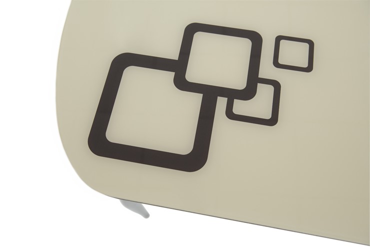 Раздвижной стол Ривьера мини хром №5, Рисунок квадро (стекло белое/черный/черный) в Элисте - изображение 6