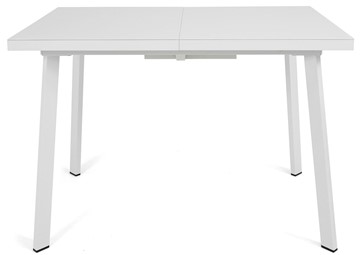 Кухонный стол раздвижной Сальвадор-1G (ноги белые, стекло cristal/белый цемент) в Элисте - предосмотр 1