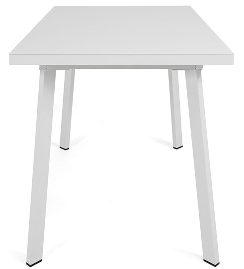 Обеденный раздвижной стол Сальвадор-2G (ноги белые, стекло cristal/белый цемент) в Элисте - изображение 2