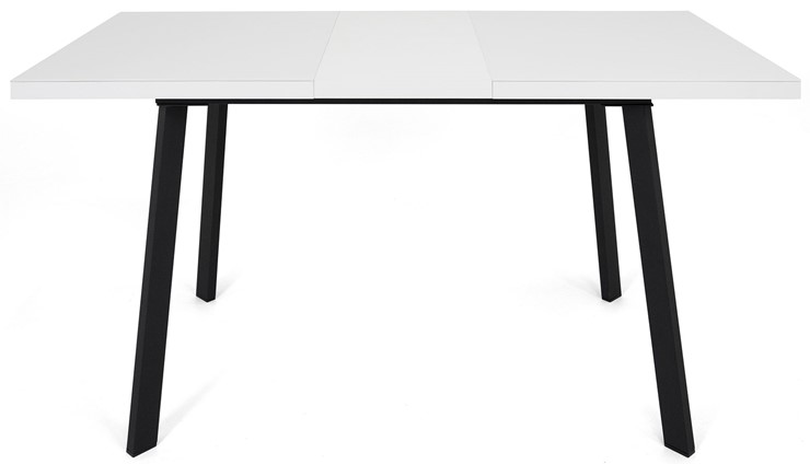 Кухонный стол раскладной Сальвадор-2G (ноги черные, стекло cristal/белый цемент) в Элисте - изображение 4