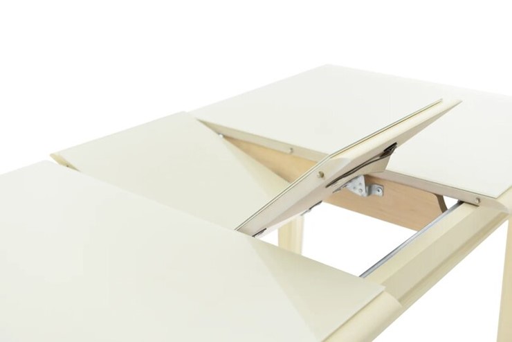 Кухонный стол раскладной Сиена glass исп. 2, (Тон 10 - Слоновая кость, Молочное) в Элисте - изображение 7