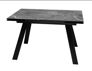 Кухонный раскладной стол SKL 140, керамика черный мрамор/подстолье черное/ножки черные в Элисте