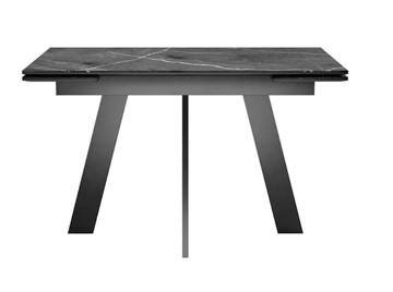 Кухонный раскладной стол SKM 120, керамика черный мрамор/подстолье черное/ножки черные в Элисте - предосмотр 2