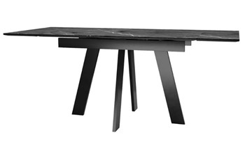 Кухонный раскладной стол SKM 120, керамика черный мрамор/подстолье черное/ножки черные в Элисте - предосмотр 3