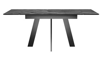 Кухонный раскладной стол SKM 120, керамика черный мрамор/подстолье черное/ножки черные в Элисте - предосмотр 4