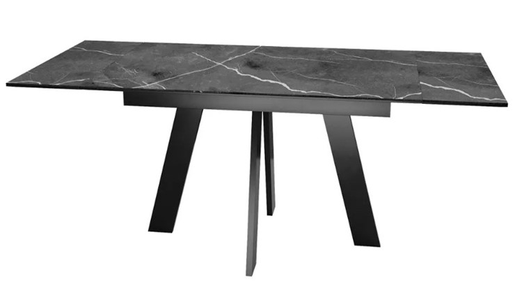 Кухонный раскладной стол SKM 120, керамика черный мрамор/подстолье черное/ножки черные в Элисте - изображение 5