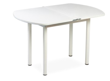 Кухонный раздвижной стол СПГ-02 СТФ, белый/фотопечать сдоба/прямые трубки хром в Элисте - предосмотр 1