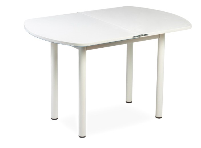 Кухонный стол раскладной СПГ-02 СТФ, белый/фотопечать сдоба/прямые трубки крашеные белый в Элисте - изображение 1