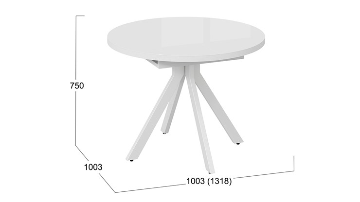 Кухонный раскладной стол Стокгольм Тип 1 (Белый муар/Стекло глянцевое белое) в Элисте - изображение 11