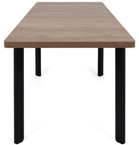 Кухонный стол раздвижной Токио-2L (ноги металлические черные, дуб табако) в Элисте - предосмотр 5