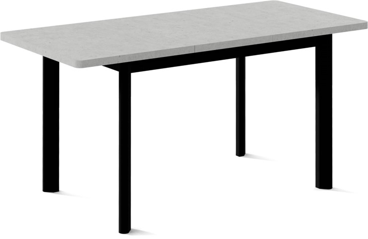 Обеденный раздвижной стол Токио-2L (ноги металлические черные, светлый цемент) в Элисте - изображение 1