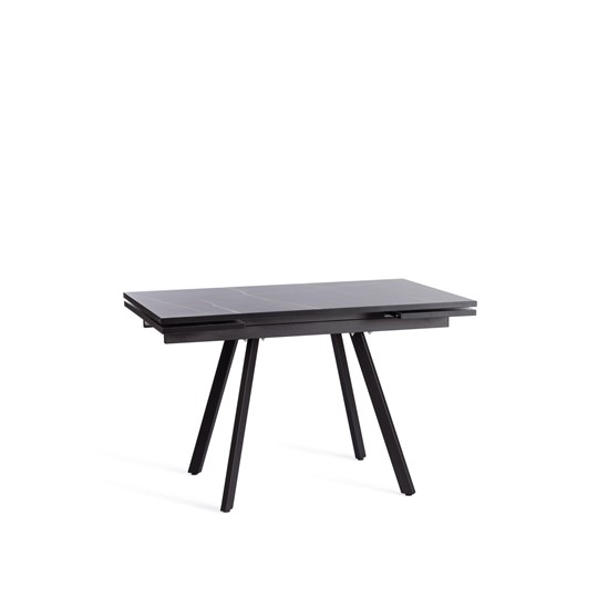 Кухонный раздвижной стол VIGO ЛДСП/HPL/металл,120x80x30х30х75 см, Мрамор чёрный/чёрный арт.19730 в Элисте - изображение 3