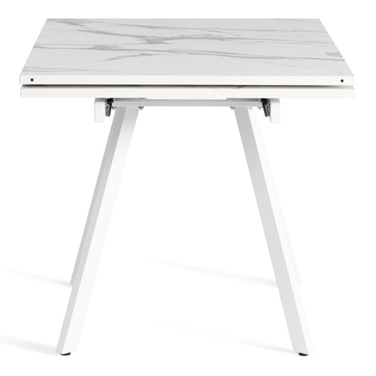 Кухонный раскладной стол VIGO ЛДСП/HPL/металл,120x80x30х30х75 см, Мрамор светлый/белый арт.20623 в Элисте - изображение 1
