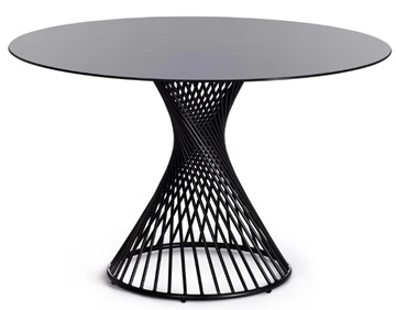 Кухонный обеденный стол BERTOIA (mod. GT21) металл/стекло, Black (черный) арт.20595 в Элисте - предосмотр