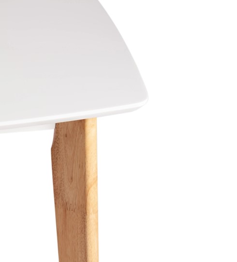 Обеденный стол Claire квадратный, дерево гевея/МДФ 80x80x75 Белый/натуральный арт.15114 в Элисте - изображение 3