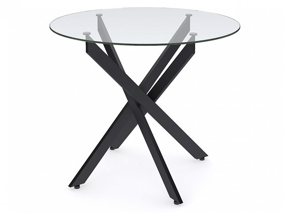 Стол на кухню Dikline R900 стекло/ножки черный металл в Элисте - изображение